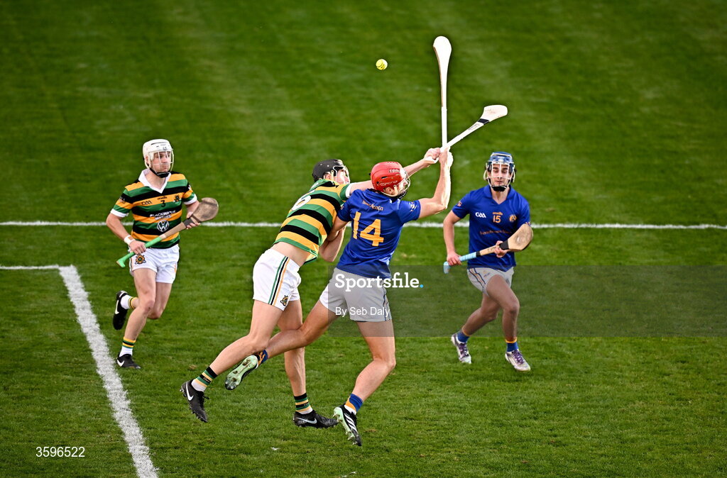 18 October 2026; Brian Hayes of St Finbarr’s scores a point, under pressure from Robert Downey of Glen Rovers, during the Cork County Premier Senior Club Hurling Championship final match between Glen Rovers and St Finbarr's at SuperValu Páirc Uí Chaoimh in Cork. Photo by Seb Daly/Sportsfile
