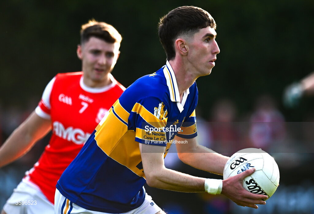 18 October 2026; Eoin Sawyer of Castleknock during the PTSB Dublin County Senior Club Football Championship final match between Castleknock and Cuala at Parnell Park in Dublin. Photo by Piaras Ó Mídheach/Sportsfile