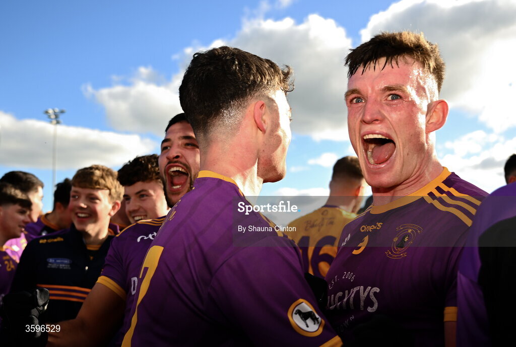 18 October 2026; Eoin Donegan of Wolfe Tones celebrates after his side's victory in the Meath County Senior Club Football Championship final match between Wolfe Tones and Donaghmore/ Ashbourne at Donaghmore-Ashbourne GAA Club in Ashbourne, Meath. Photo by Shauna Clinton/Sportsfile