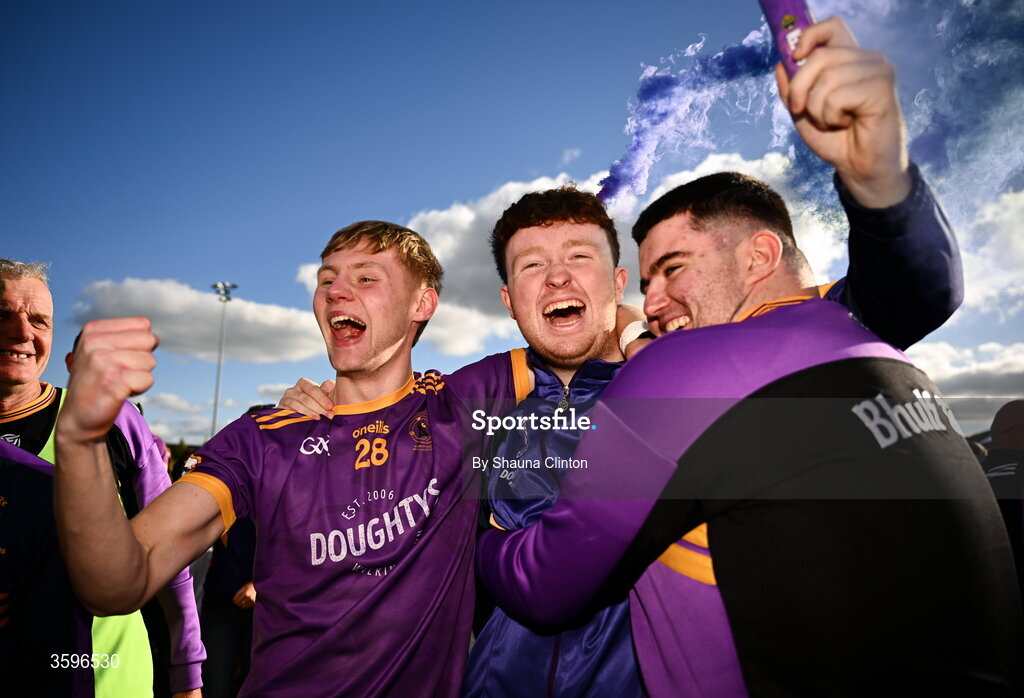 18 October 2026; Cian McKeever of Wolfe Tones celebrates with supporters after his side's victory in the Meath County Senior Club Football Championship final match between Wolfe Tones and Donaghmore/ Ashbourne at Donaghmore-Ashbourne GAA Club in Ashbourne, Meath. Photo by Shauna Clinton/Sportsfile