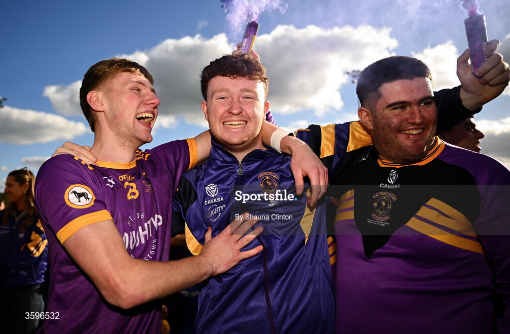 18 October 2026; Cian McKeever of Wolfe Tones celebrates with supporters after his side's victory in the Meath County Senior Club Football Championship final match between Wolfe Tones and Donaghmore/ Ashbourne at Donaghmore-Ashbourne GAA Club in Ashbourne, Meath. Photo by Shauna Clinton/Sportsfile
