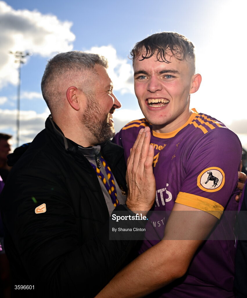 18 October 2026; Andrew Crawford of Wolfe Tones celebrates with supporters after his side's victory in the Meath County Senior Club Football Championship final match between Wolfe Tones and Donaghmore/ Ashbourne at Donaghmore-Ashbourne GAA Club in Ashbourne, Meath. Photo by Shauna Clinton/Sportsfile