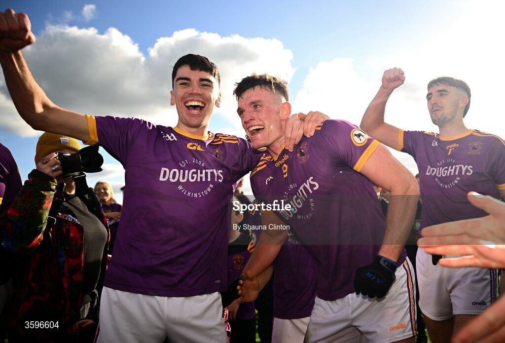 18 October 2026; Wolfe Tones players celebrate after their side's victory in the Meath County Senior Club Football Championship final match between Wolfe Tones and Donaghmore/ Ashbourne at Donaghmore-Ashbourne GAA Club in Ashbourne, Meath. Photo by Shauna Clinton/Sportsfile