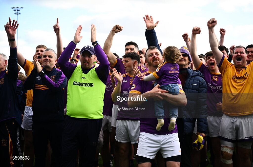 18 October 2026; Wolfe Tones players celebrate after their side's victory in the Meath County Senior Club Football Championship final match between Wolfe Tones and Donaghmore/ Ashbourne at Donaghmore-Ashbourne GAA Club in Ashbourne, Meath. Photo by Shauna Clinton/Sportsfile