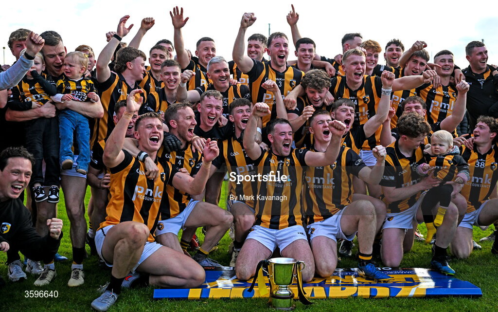 18 October 2026; Crossmaglen Rangers players celebrate after their side's win in the Armagh County Senior Club Football Championship final match between Killeavy St Moninna and Crossmaglen Rangers at BOX-IT Athletic Grounds in Armagh. Photo by Mark Kavanagh/Sportsfile