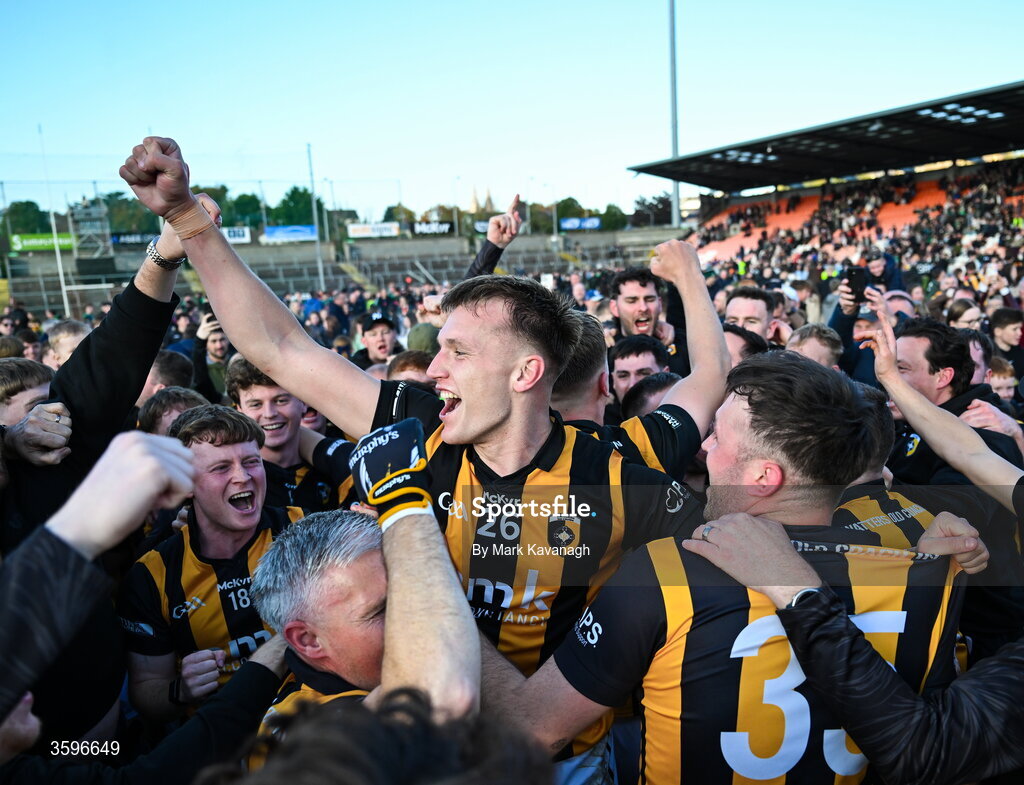 18 October 2026; Rian O'Neill of Crossmaglen Rangers celebrates after his side's win in the Armagh County Senior Club Football Championship final match between Killeavy St Moninna and Crossmaglen Rangers at BOX-IT Athletic Grounds in Armagh. Photo by Mark Kavanagh/Sportsfile