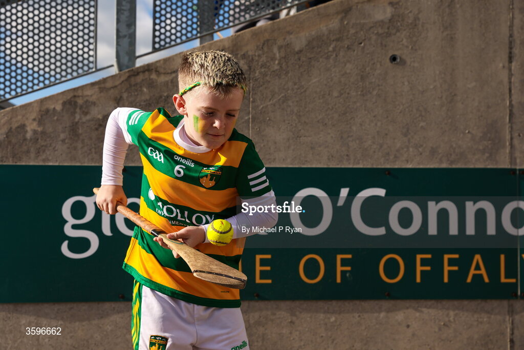 18 October 2026; Harry McDonald son of Chris McDonald of Ballinamere before the Offaly County Senior Club Hurling Championship final match between Kilcormac - Killoughey and Ballinamerey at Glenisk O'Connor Park in Tullamore, Offaly. Photo by Michael P Ryan/Sportsfile