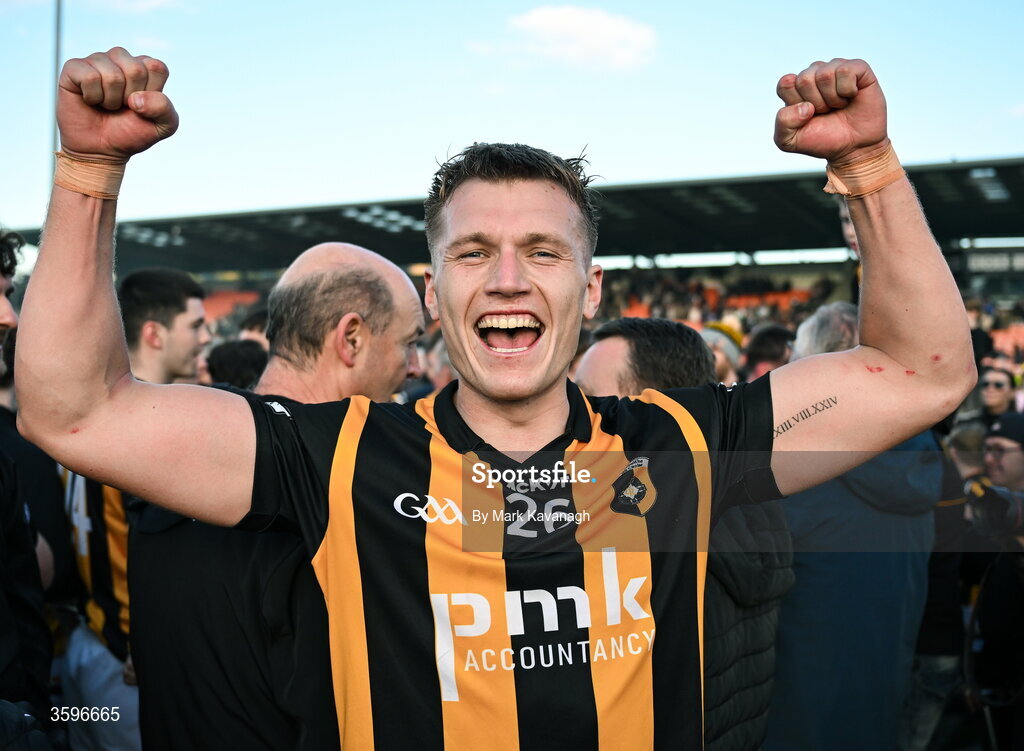 18 October 2026; Rian O'Neill of Crossmaglen Rangers celebrates after his side's win in the Armagh County Senior Club Football Championship final match between Killeavy St Moninna and Crossmaglen Rangers at BOX-IT Athletic Grounds in Armagh. Photo by Mark Kavanagh/Sportsfile