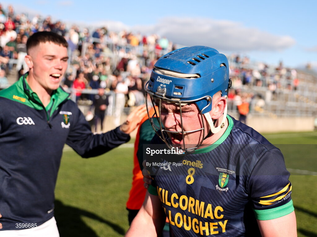 18 October 2026; Colin Spain of Kilcormac-Killoughey celebrates after the Offaly County Senior Club Hurling Championship final match between Kilcormac - Killoughey and Ballinamerey at Glenisk O'Connor Park in Tullamore, Offaly. Photo by Michael P Ryan/Sportsfile