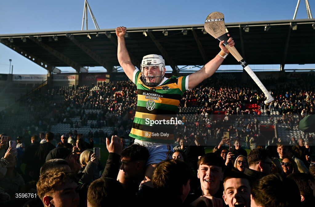 18 October 2026; Lee Quilligan of Glen Rovers celebrates with supporters after his side's victory in the Cork County Premier Senior Club Hurling Championship final match between Glen Rovers and St Finbarr's at SuperValu Páirc Uí Chaoimh in Cork. Photo by Seb Daly/Sportsfile