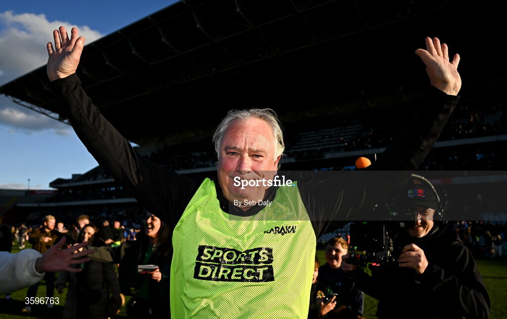18 October 2026; Glen Rovers manager Tomás Mulcahy celebrates after his side's victory in the Cork County Premier Senior Club Hurling Championship final match between Glen Rovers and St Finbarr's at SuperValu Páirc Uí Chaoimh in Cork. Photo by Seb Daly/Sportsfile