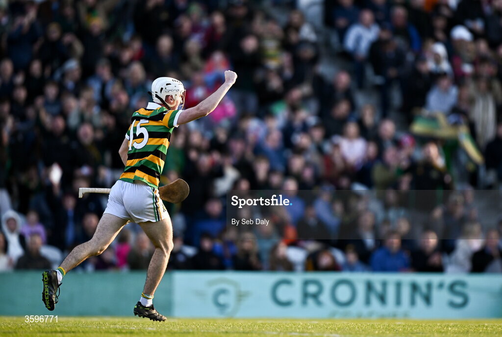 18 October 2026; Eoin O’Leary of Glen Rovers celebrates after scoring his side's second goal during the Cork County Premier Senior Club Hurling Championship final match between Glen Rovers and St Finbarr's at SuperValu Páirc Uí Chaoimh in Cork. Photo by Seb Daly/Sportsfile