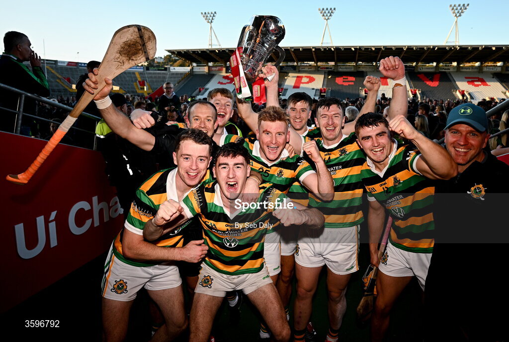 18 October 2026; Glen Rovers players celebrate with the Seán Óg Murphy Cup after their side's victory in the Cork County Premier Senior Club Hurling Championship final match between Glen Rovers and St Finbarr's at SuperValu Páirc Uí Chaoimh in Cork. Photo by Seb Daly/Sportsfile