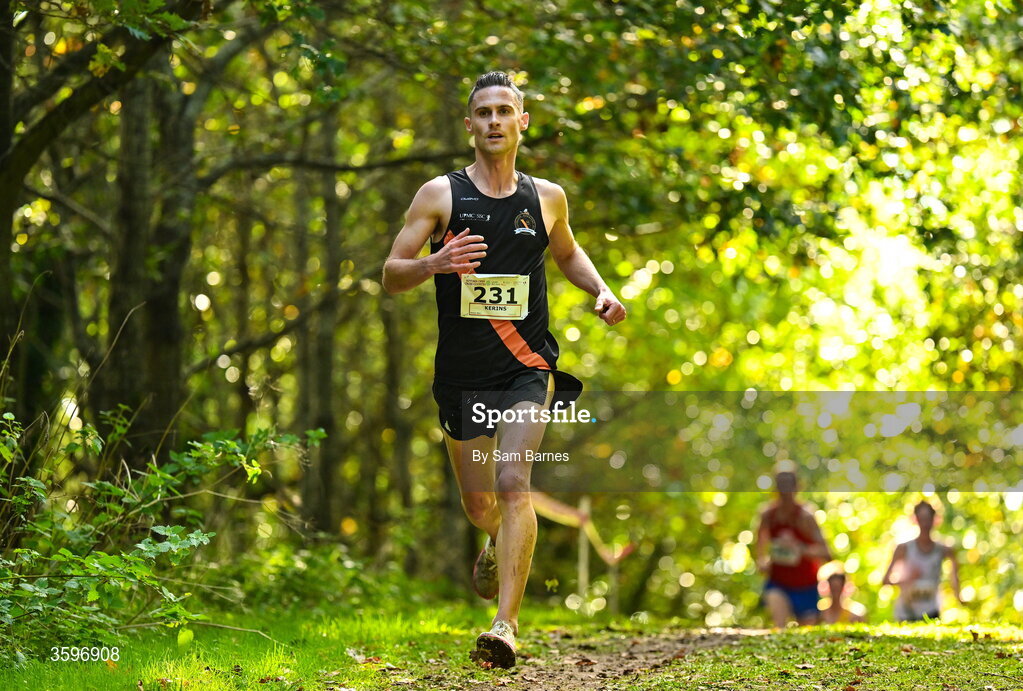 18 October 2026; Fintan Kerins of Clonliffe Harriers AC, Dublin, competing in the Senior Men 7500m during the Autumn Open Cross Country International at the Sport Ireland Campus in Dublin. Photo by Sam Barnes/Sportsfile