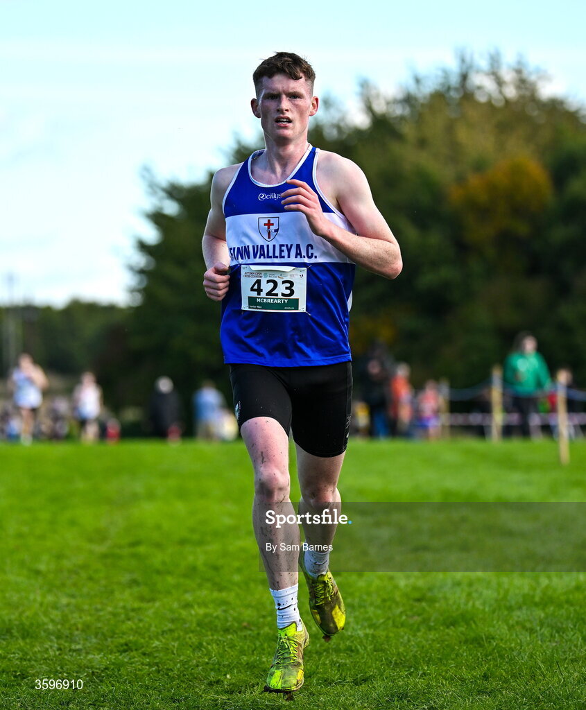 18 October 2026; Odhran McBrearty of Finn Valley AC, Donegal, competing in the U20 Men 6000m during the Autumn Open Cross Country International at the Sport Ireland Campus in Dublin. Photo by Sam Barnes/Sportsfile