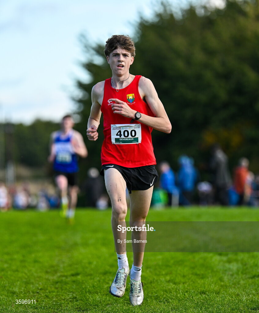 18 October 2026; Ruby Devereaux of Cork City AC competing in the U20 Men 6000m during the Autumn Open Cross Country International at the Sport Ireland Campus in Dublin. Photo by Sam Barnes/Sportsfile