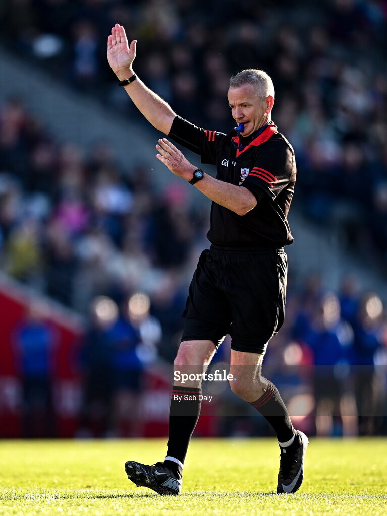 18 October 2026; Referee Wayne King during the Cork County Premier Senior Club Hurling Championship final match between Glen Rovers and St Finbarr's at SuperValu Páirc Uí Chaoimh in Cork. Photo by Seb Daly/Sportsfile