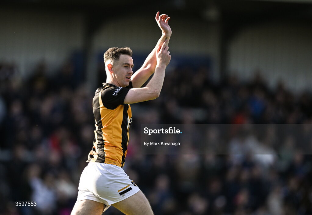 18 October 2026; Pearse Blessing of Crossmaglen Rangers celebrates after scoring his side's first goal during the Armagh County Senior Club Football Championship final match between Killeavy St Moninna and Crossmaglen Rangers at BOX-IT Athletic Grounds in Armagh. Photo by Mark Kavanagh/Sportsfile