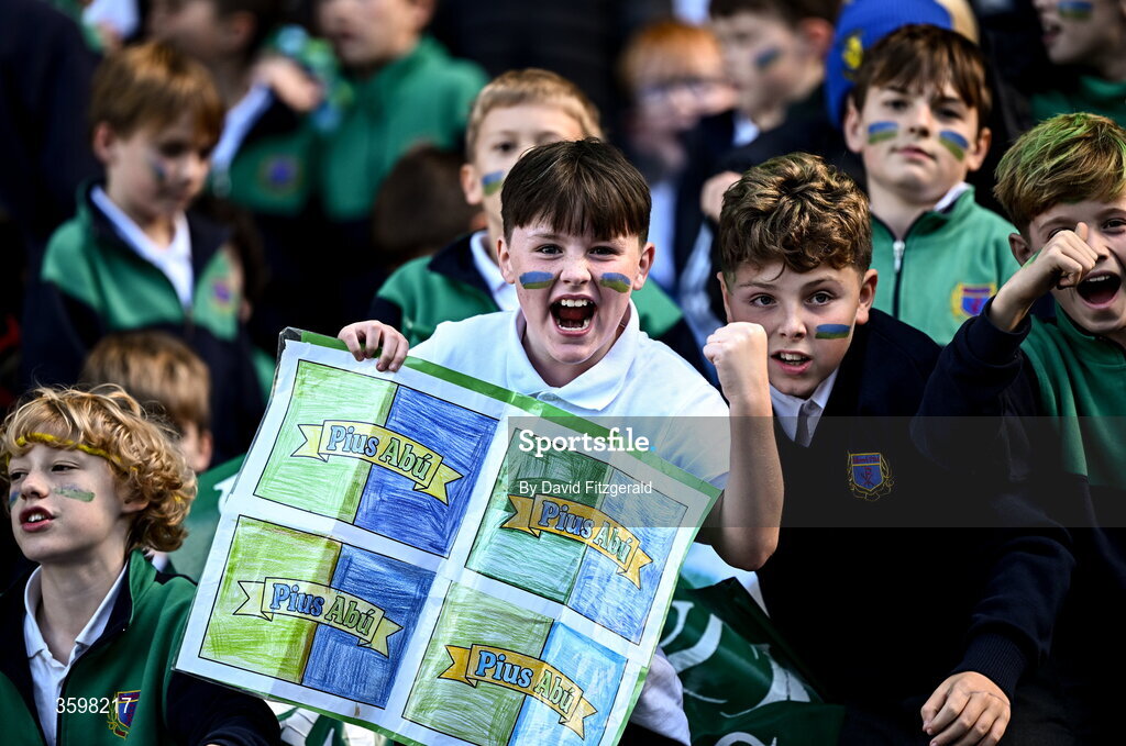 20 October 2026; Supporters during day two of the Cumann na mBunscol 2026 Autumn Football finals match between St Pius X Boys National School and St. Helen's SNS at Croke Park in Dublin. Photo by David Fitzgerald/Sportsfile