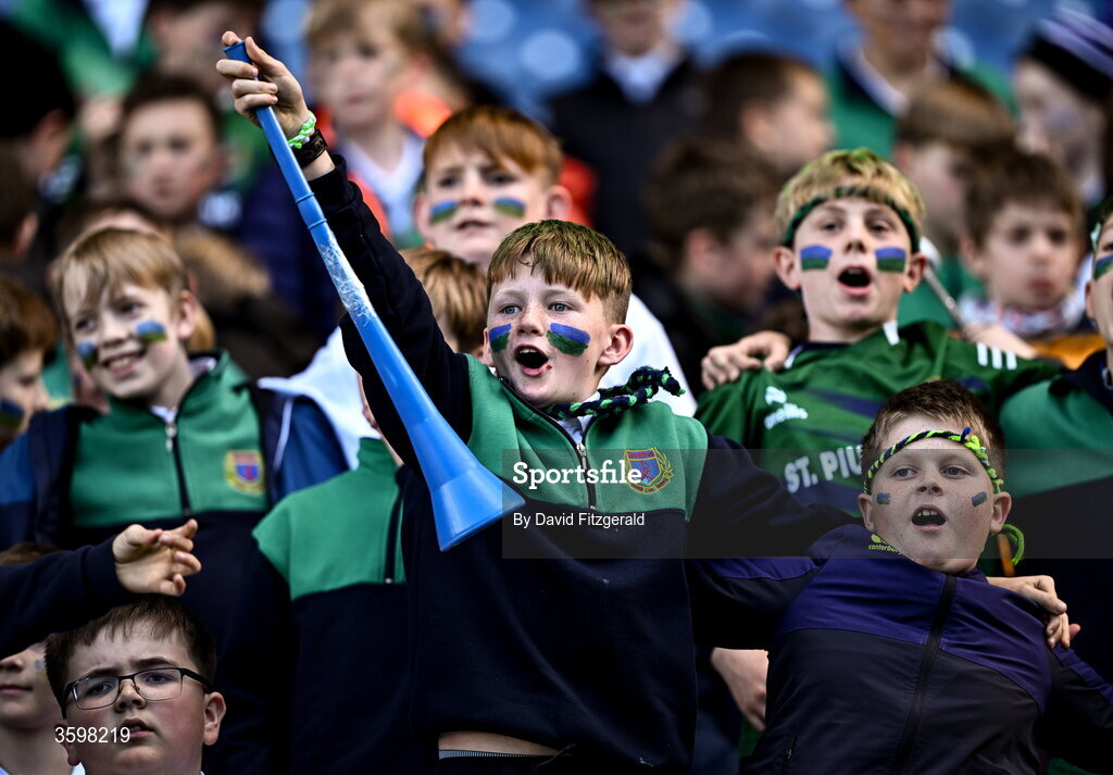 20 October 2026; Supporters during day two of the Cumann na mBunscol 2026 Autumn Football finals match between St Pius X Boys National School and St. Helen's SNS at Croke Park in Dublin. Photo by David Fitzgerald/Sportsfile