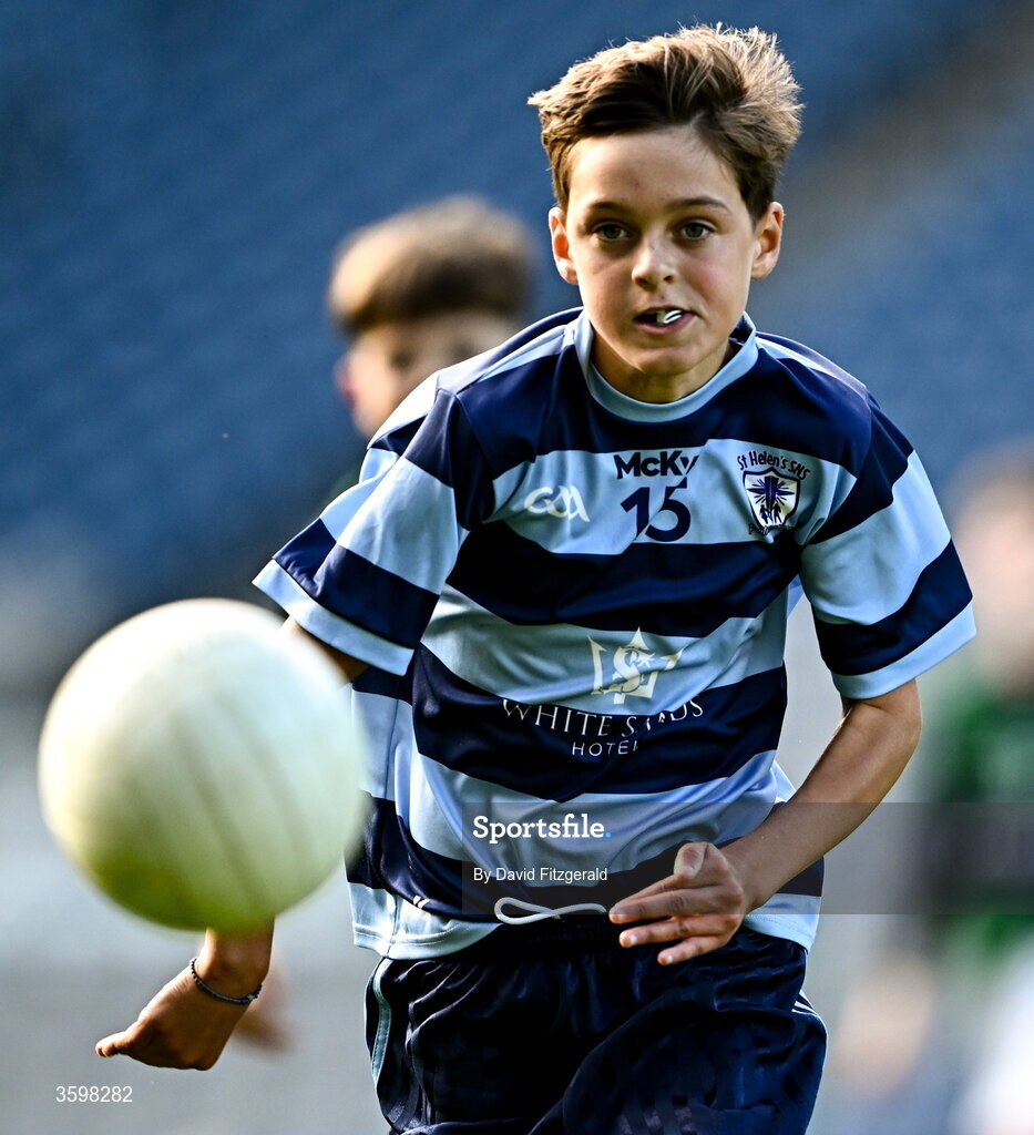 20 October 2026; Evan Flynn of St Helen's SNS during day two of the Cumann na mBunscol 2026 Autumn Football finals match between St Pius X Boys National School and St. Helen's SNS at Croke Park in Dublin. Photo by David Fitzgerald/Sportsfile