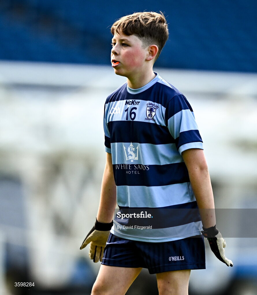 20 October 2026; Oliver Byrne of St Helen's SNS during day two of the Cumann na mBunscol 2026 Autumn Football finals match between St Pius X Boys National School and St. Helen's SNS at Croke Park in Dublin. Photo by David Fitzgerald/Sportsfile