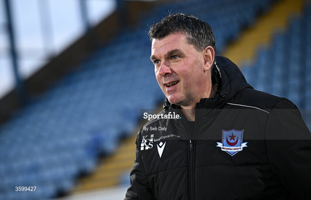 23 October 2026; Drogheda United manager Kevin Doherty before the SSE Airtricity Men's Premier Division match between Waterford and Drogheda United at RSC in Waterford. Photo by Seb Daly/Sportsfile