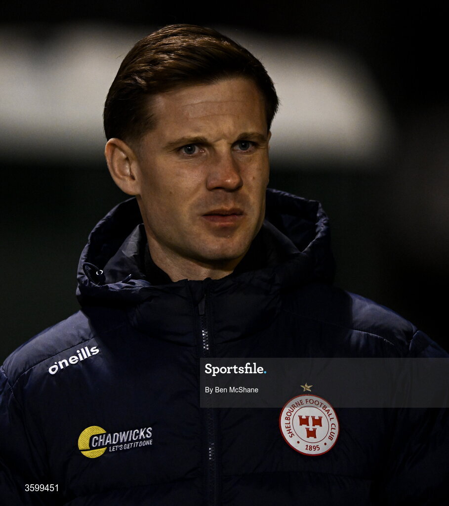 23 October 2026; Shelbourne technical director Luke Byrne before the SSE Airtricity Men's Premier Division match between Bohemians and Shelbourne at Dalymount Park in Dublin. Photo by Ben McShane/Sportsfile