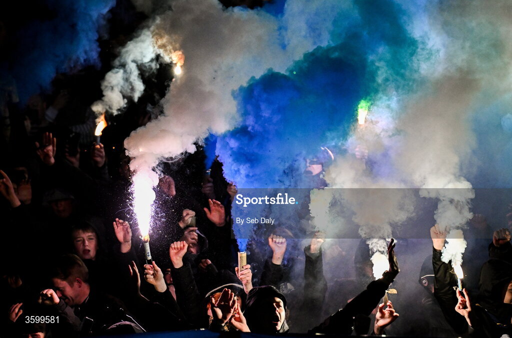 23 October 2026; Waterford supporters before the SSE Airtricity Men's Premier Division match between Waterford and Drogheda United at RSC in Waterford. Photo by Seb Daly/Sportsfile