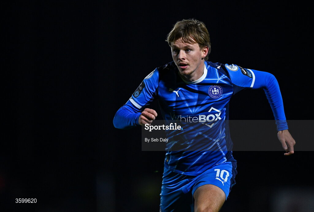23 October 2026; Conan Noonan of Waterford during the SSE Airtricity Men's Premier Division match between Waterford and Drogheda United at RSC in Waterford. Photo by Seb Daly/Sportsfile