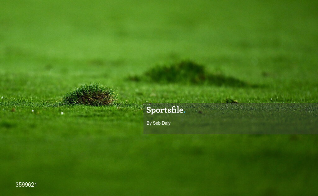 23 October 2026; Pitch conditions during the SSE Airtricity Men's Premier Division match between Waterford and Drogheda United at RSC in Waterford. Photo by Seb Daly/Sportsfile
