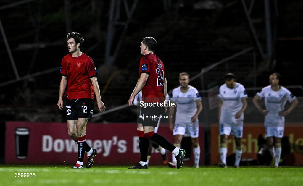 23 October 2026; Patrick Hickey of Bohemians reacts after his side conceded a first goal during the SSE Airtricity Men's Premier Division match between Bohemians and Shelbourne at Dalymount Park in Dublin. Photo by Ben McShane/Sportsfile