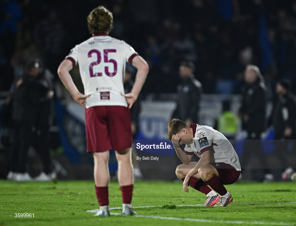 23 October 2026; Brandon Kavanagh of Drogheda United after his side's defeat in the SSE Airtricity Men's Premier Division match between Waterford and Drogheda United at RSC in Waterford. Photo by Seb Daly/Sportsfile