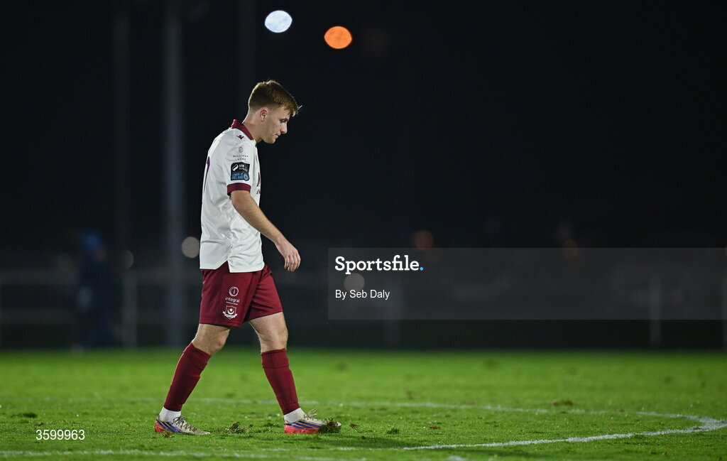 23 October 2026; Brandon Kavanagh of Drogheda United after his side's defeat in the SSE Airtricity Men's Premier Division match between Waterford and Drogheda United at RSC in Waterford. Photo by Seb Daly/Sportsfile