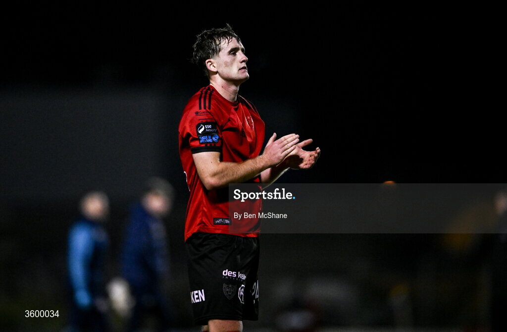 23 October 2026; Cian Byrne of Bohemians reacts after the SSE Airtricity Men's Premier Division match between Bohemians and Shelbourne at Dalymount Park in Dublin. Photo by Ben McShane/Sportsfile
