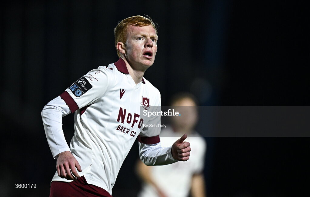 23 October 2026; Shane Farrell of Drogheda United during the SSE Airtricity Men's Premier Division match between Waterford and Drogheda United at RSC in Waterford. Photo by Seb Daly/Sportsfile