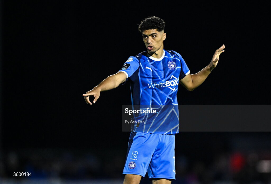 23 October 2026; Noah Mawene of Waterford during the SSE Airtricity Men's Premier Division match between Waterford and Drogheda United at RSC in Waterford. Photo by Seb Daly/Sportsfile