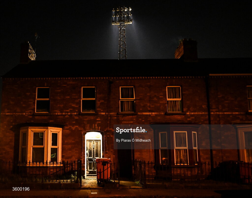 23 October 2026; A general view of the floodlights in Dalymount Park, in operation since 1962, on their last Friday night match before upcoming demolition, after the SSE Airtricity Men's Premier Division match between Bohemians and Shelbourne at Dalymount Park in Dublin. Photo by Piaras Ó Mídheach/Sportsfile