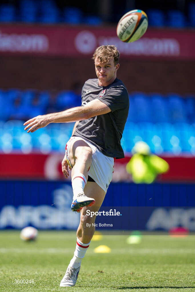 24 October 2026; Jamie Benson of Ulster warms up ahead of the United Rugby Championship match between Vodacom Bulls and Ulster at Loftus Versfeld in Pretoria, South Africa. Photo by Nic Bothma/Sportsfile