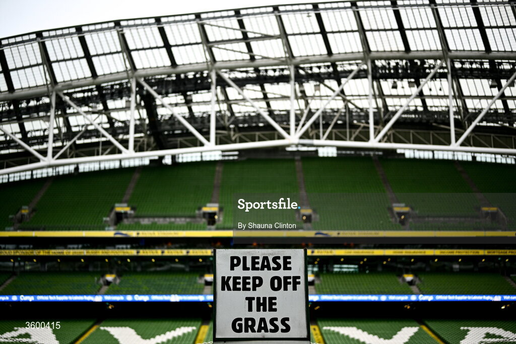 24 October 2026; A general view before the United Rugby Championship match between Leinster and Munster at the Aviva Stadium in Dublin. Photo by Shauna Clinton/Sportsfile