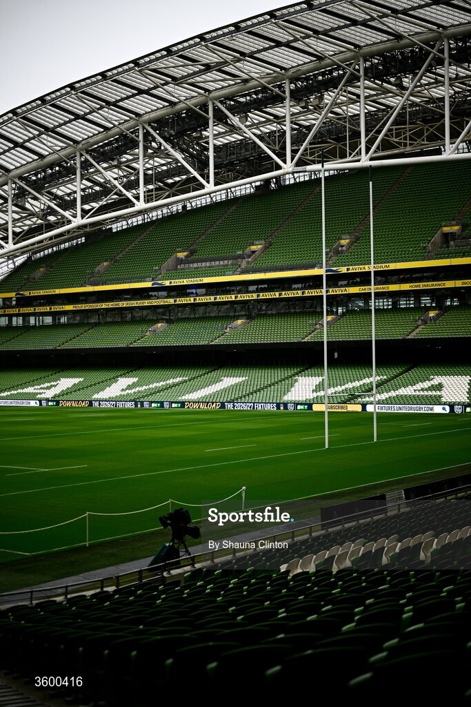 24 October 2026; A general view before the United Rugby Championship match between Leinster and Munster at the Aviva Stadium in Dublin. Photo by Shauna Clinton/Sportsfile