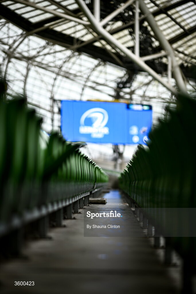 24 October 2026; A general view before the United Rugby Championship match between Leinster and Munster at the Aviva Stadium in Dublin. Photo by Shauna Clinton/Sportsfile