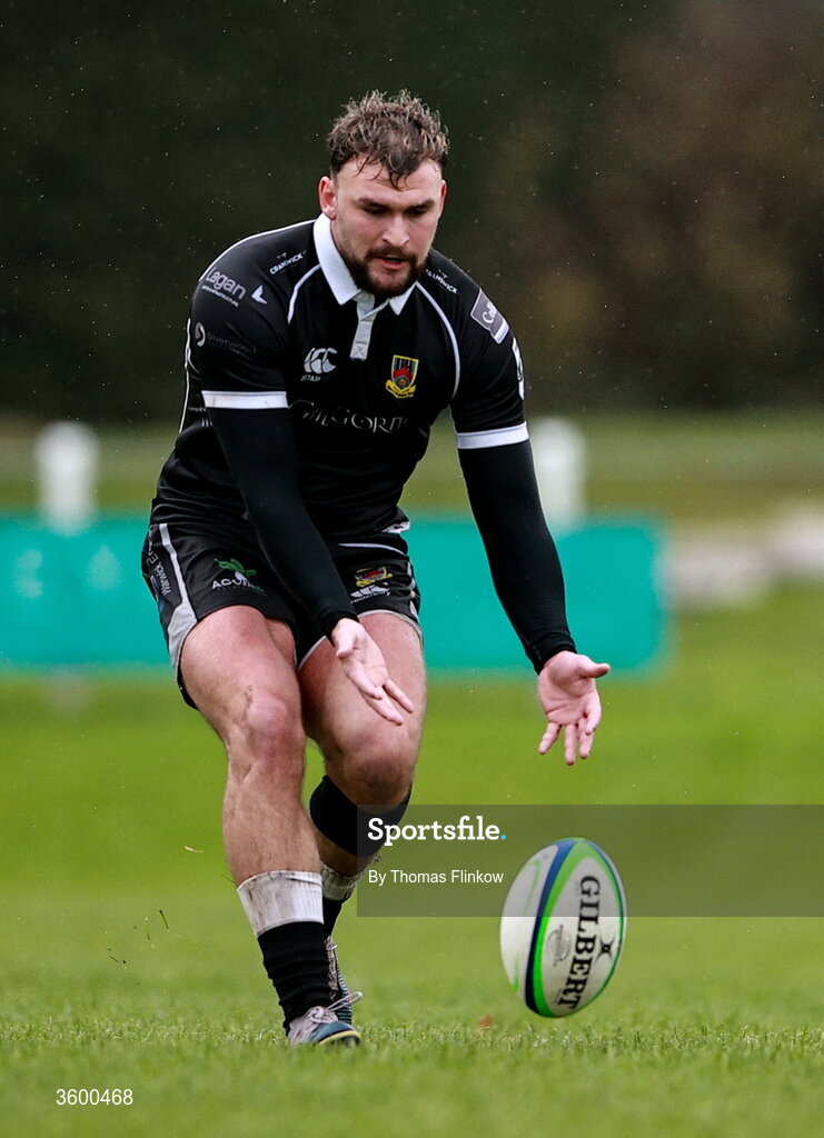 24 October 2026; Ben Moxham of Ballymena during the Energia Men's All-Ireland League Division 2A match between Galwegians and Ballymena at Crowley Park in Galway. Photo by Thomas Flinkow/Sportsfile
