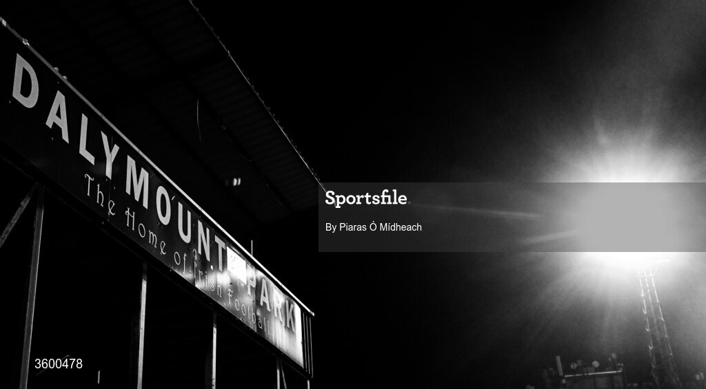 23 October 2026; (EDITOR'S NOTE; Image has been converted to black and white) A general view of the floodlights in Dalymount Park, in operation since 1962, on their last Friday night match before upcoming demolition, after the SSE Airtricity Men's Premier Division match between Bohemians and Shelbourne at Dalymount Park in Dublin. Photo by Piaras Ó Mídheach/Sportsfile