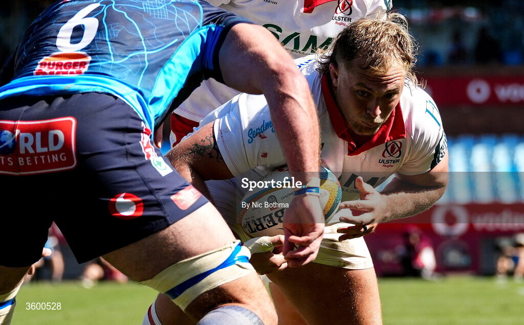 24 October 2026; Keynan Knox of Ulster in action during the United Rugby Championship match between Vodacom Bulls and Ulster at Loftus Versfeld in Pretoria, South Africa. Photo by Nic Bothma/Sportsfile