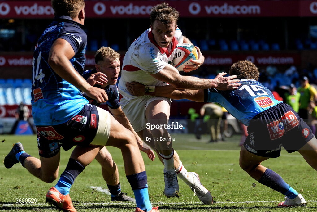 24 October 2026; Jamie Benson of Ulster in action during the United Rugby Championship match between Vodacom Bulls and Ulster at Loftus Versfeld in Pretoria, South Africa. Photo by Nic Bothma/Sportsfile