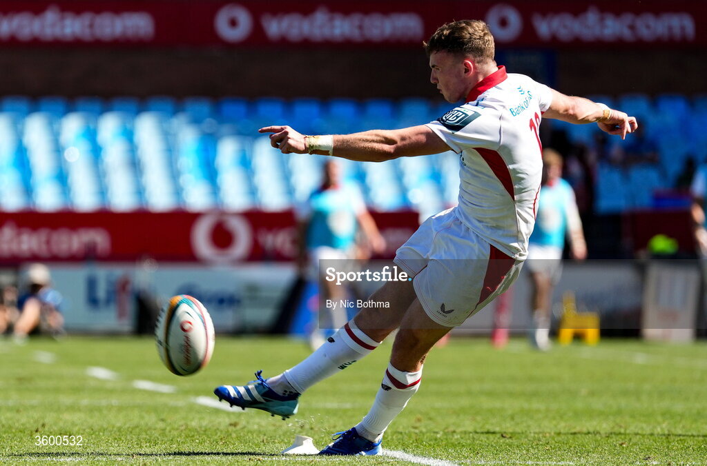 24 October 2026; Jack Murphy of Ulster kicks during the United Rugby Championship match between Vodacom Bulls and Ulster at Loftus Versfeld in Pretoria, South Africa. Photo by Nic Bothma/Sportsfile