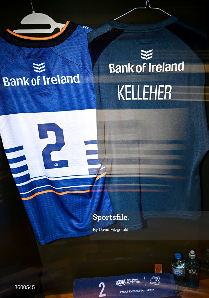 24 October 2026; The jersey of Rónan Kelleher of Leinster is seen before the United Rugby Championship match between Leinster and Munster at the Aviva Stadium in Dublin. Photo by David Fitzgerald/Sportsfile