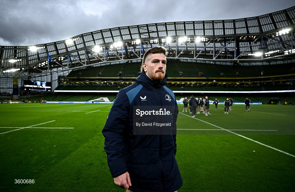 24 October 2026; Joe McCarthy of Leinster before the United Rugby Championship match between Leinster and Munster at the Aviva Stadium in Dublin. Photo by David Fitzgerald/Sportsfile