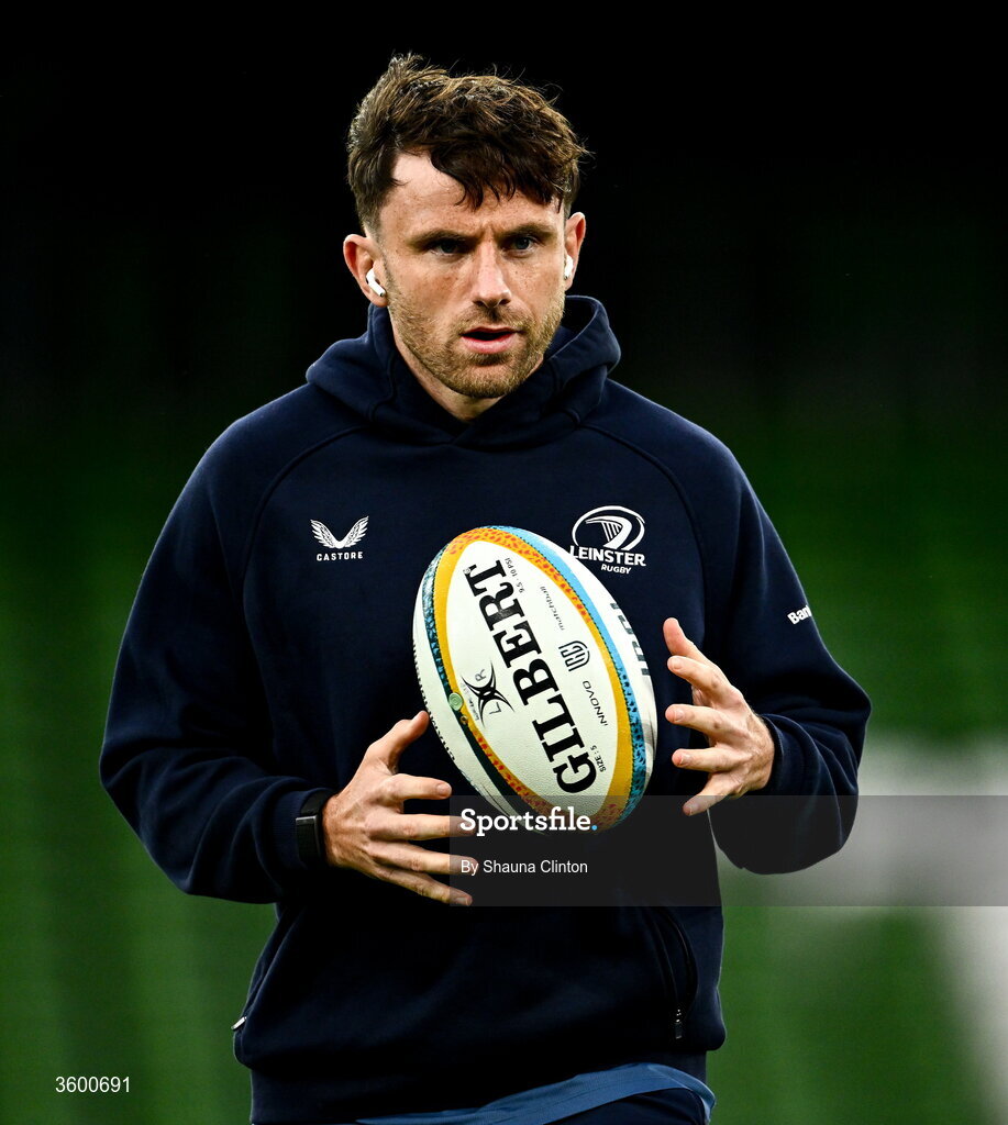 24 October 2026; Hugo Keenan of Leinster before the United Rugby Championship match between Leinster and Munster at the Aviva Stadium in Dublin. Photo by Shauna Clinton/Sportsfile